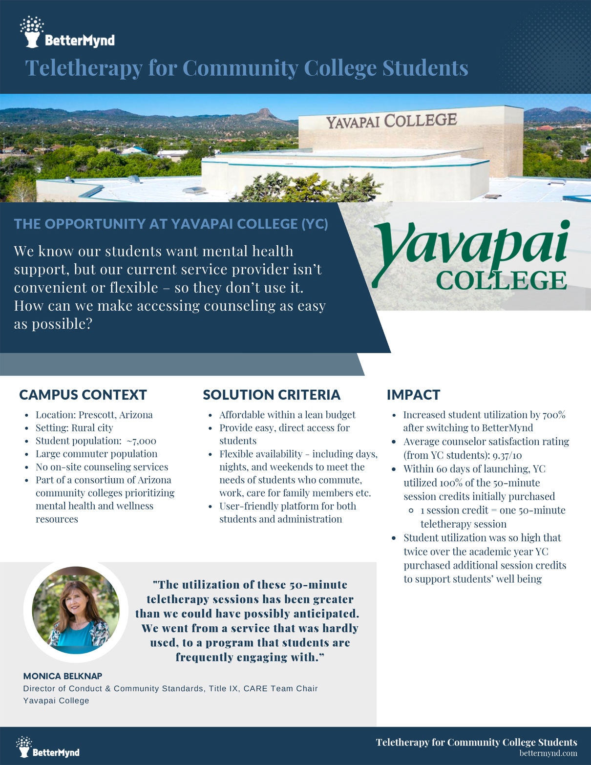 BetterMynd & Yavapai College Case Study